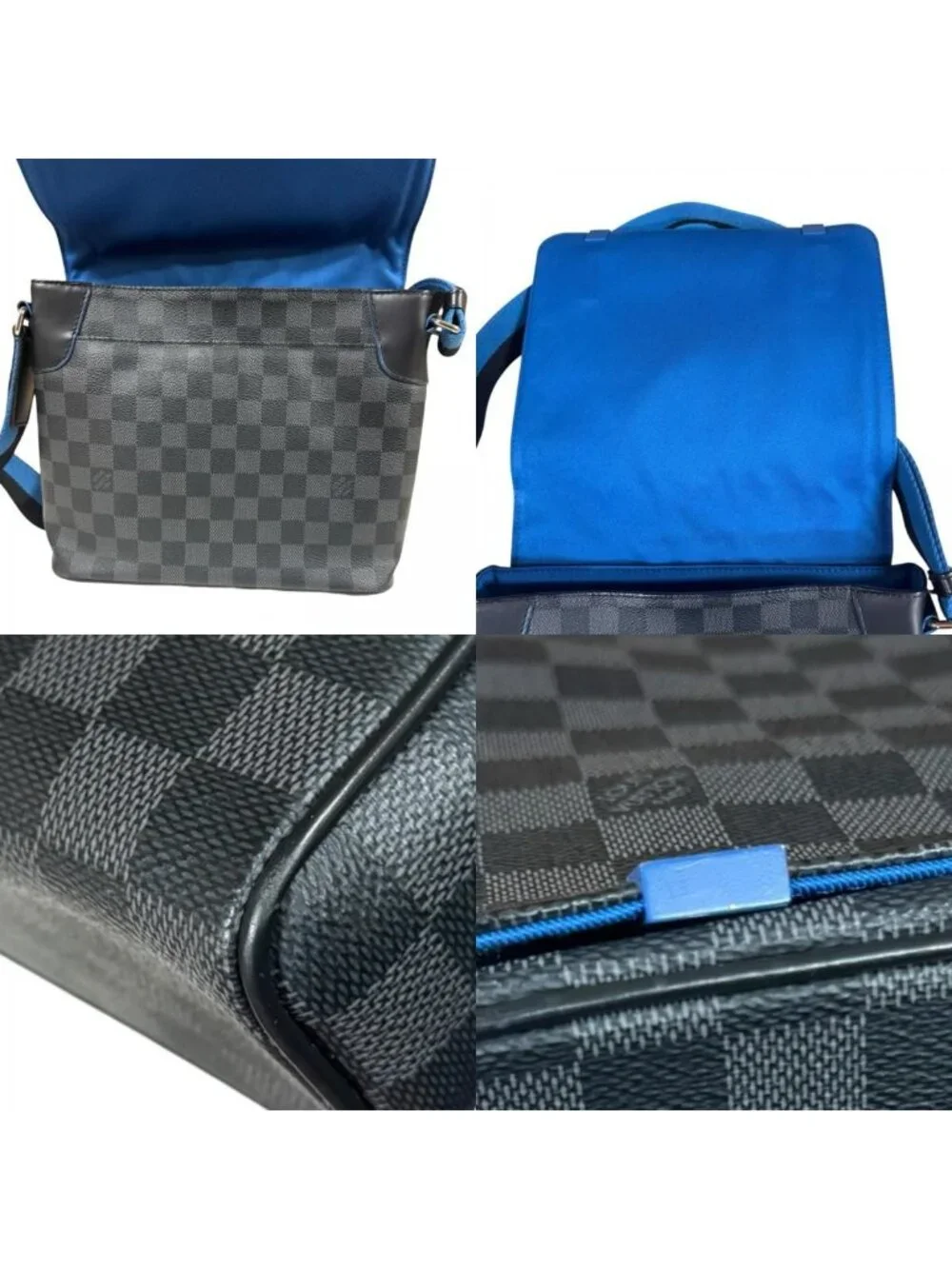 Louis Vuitton District PM NM Damier Graphite Shoulder Bag Canvas Black